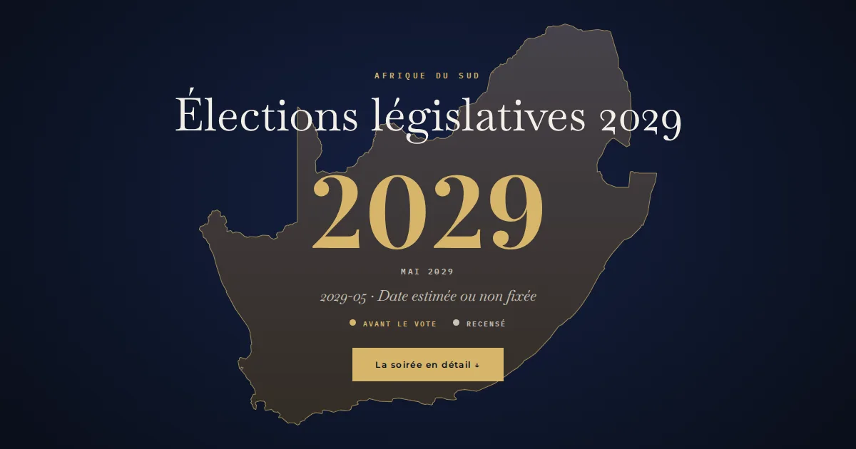 Afrique du Sud · Élections législatives
