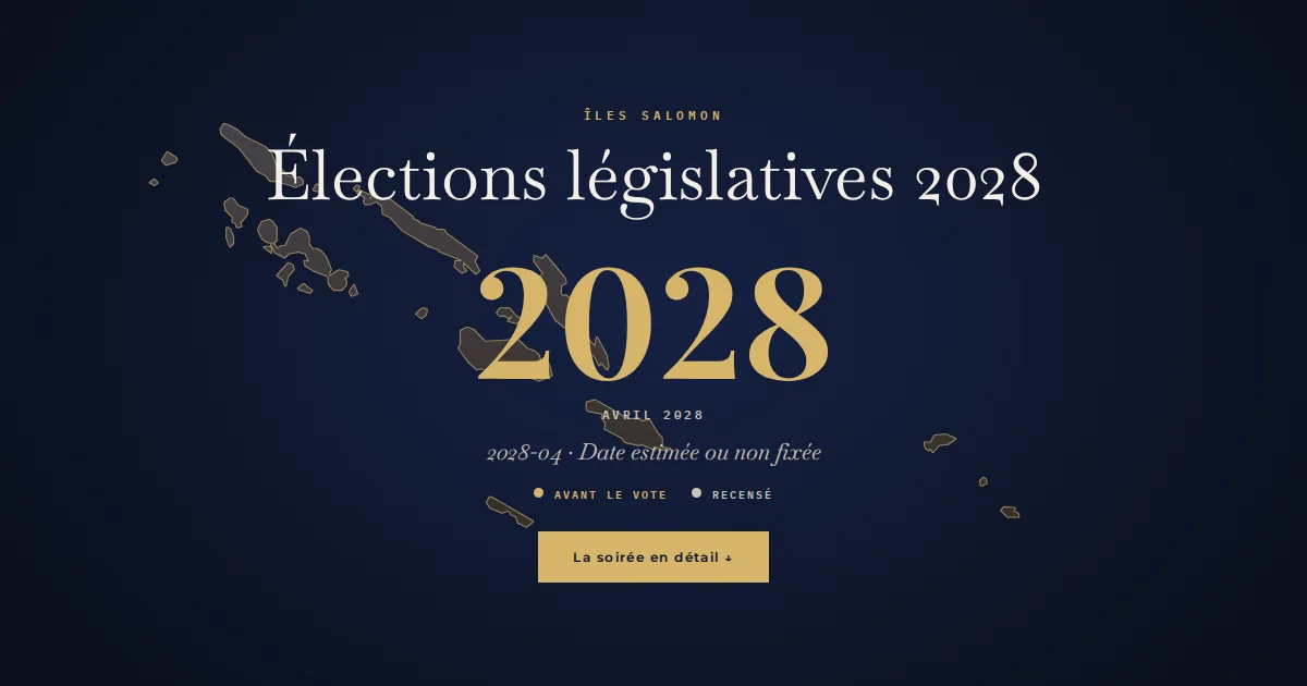 Îles Salomon · Élections législatives