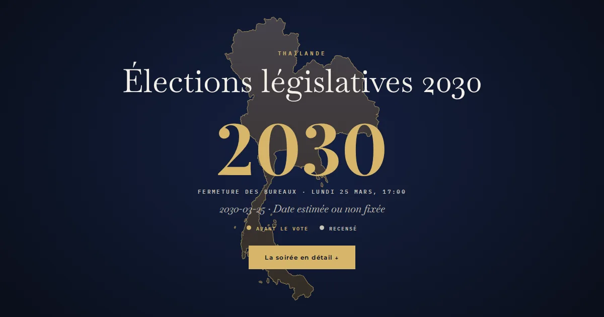 Thaïlande · Élections législatives