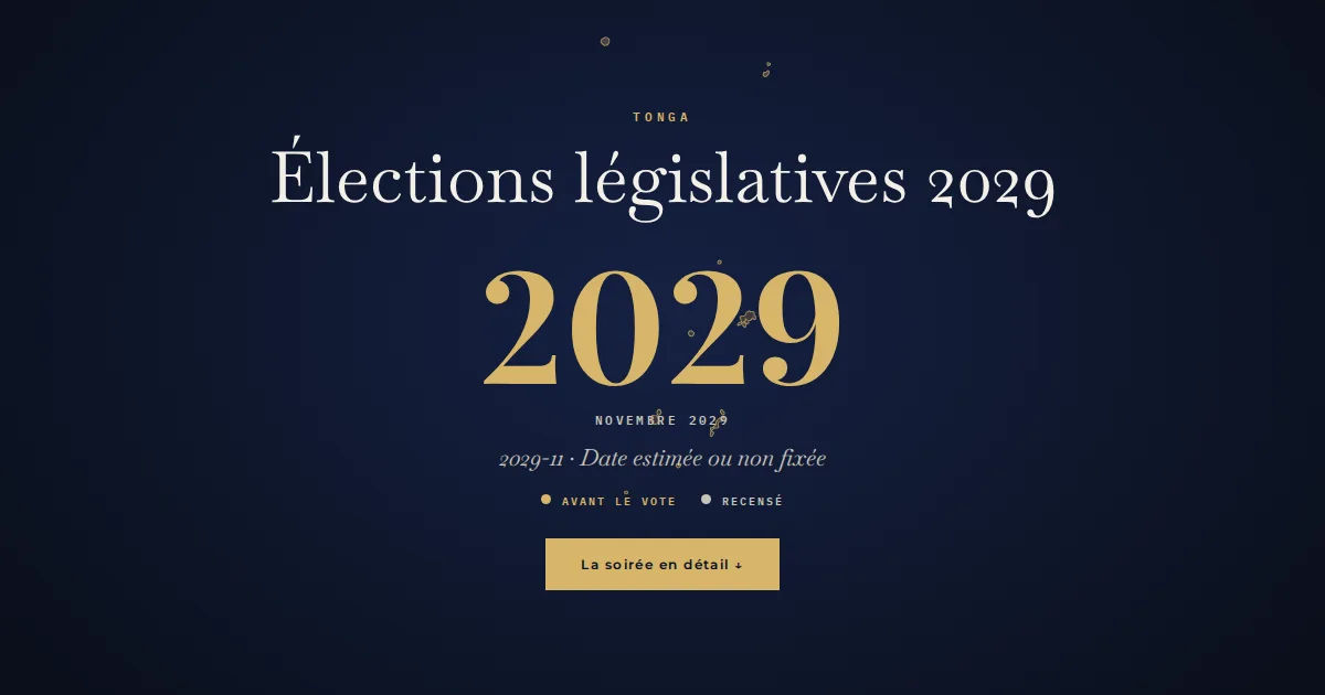 Tonga · Élections législatives